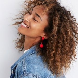 Madewell Red Beaded Drop Earrings